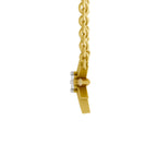 Lab Grown Diamond Necklace 0.07 Carat Round Shape 925 Sterling Silver Yellow Gold Plated Star Necklace
