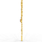 Lab Grown Diamond Necklace 0.08 Carat Round Shape 925 Sterling Silver Yellow Gold Plated Love Necklace
