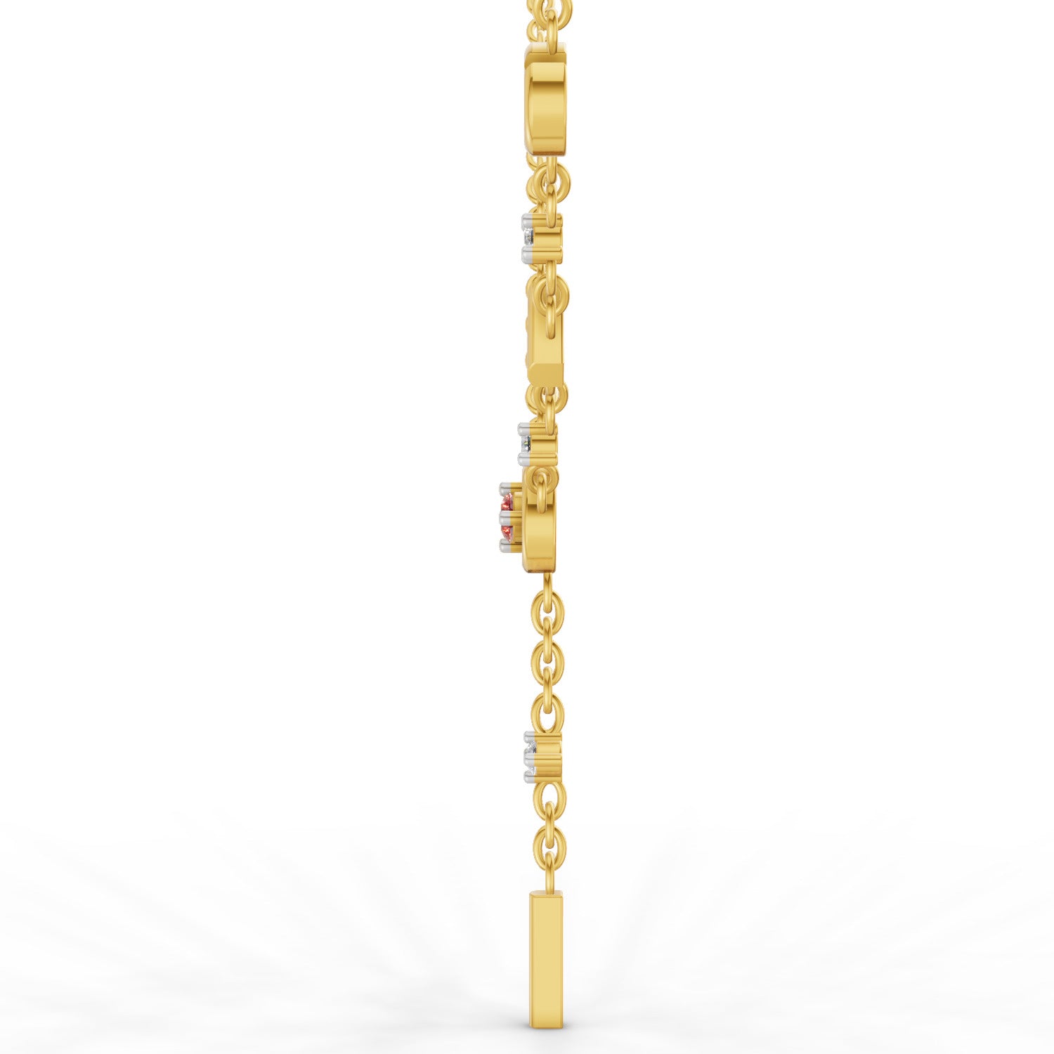 Lab Grown Diamond Necklace 0.08 Carat Round Shape 925 Sterling Silver Yellow Gold Plated Love Necklace