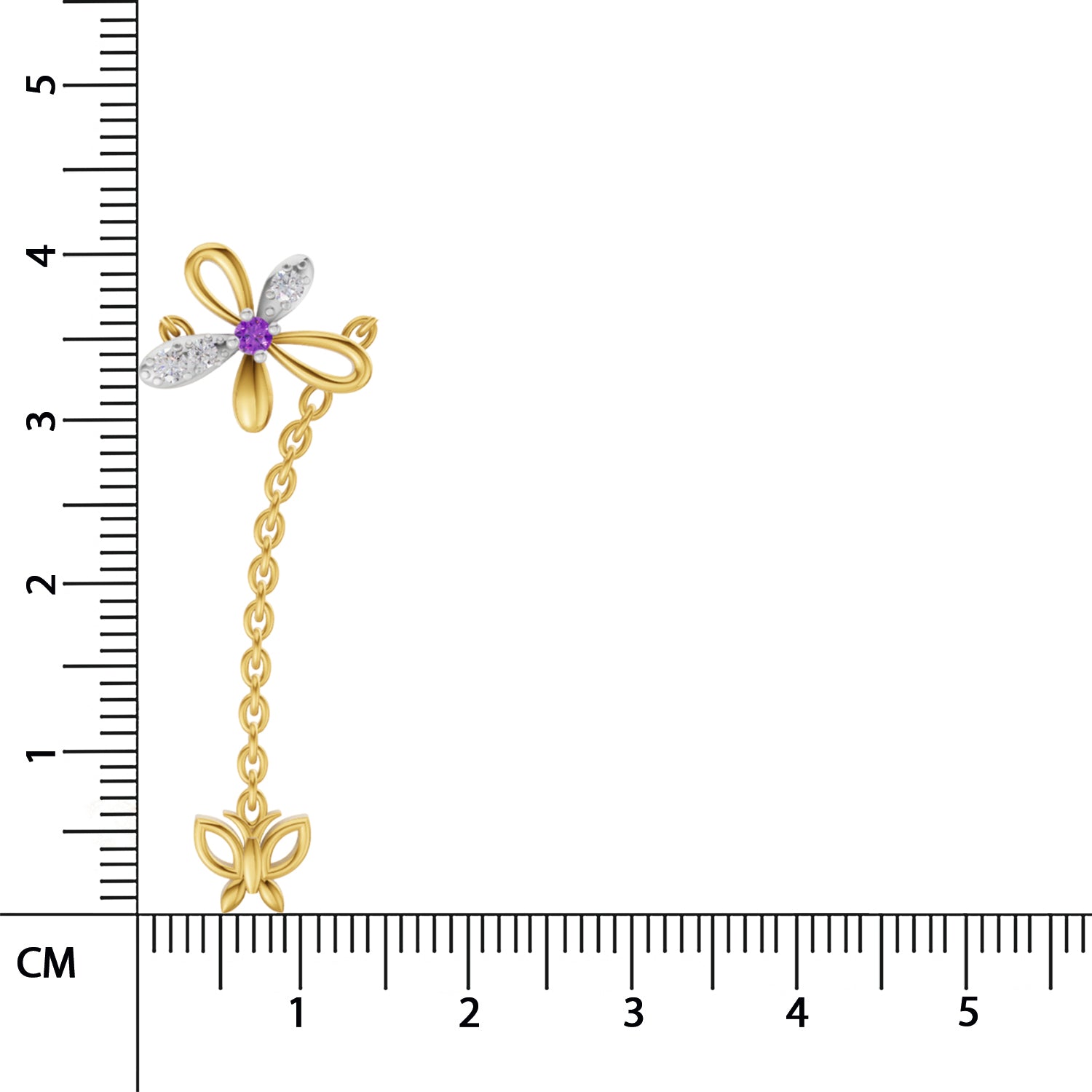 Sparq 0.08ct Minimal Diamond Dragonfly Drop Necklace