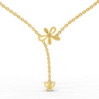 Lab Grown Diamond Necklace 0.08 Carat Round Shape 925 Sterling Silver Yellow Gold Plated Butterfly Necklace