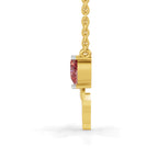 Lab Grown Diamond Necklace 0.04 Carat Round Shape 925 Sterling Silver Yellow Gold Plated Angel Necklace