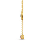 Lab Grown Diamond Necklace 0.07 Carat Round Shape 925 Sterling Silver Yellow Gold Plated Heart Necklace