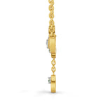 Lab Grown Diamond Necklace 0.07 Carat Round Shape 925 Sterling Silver Yellow Gold Plated Golden Petals Necklace