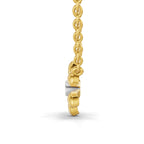 Lab Grown Diamond Necklace 0.07 Carat Round Shape 925 Sterling Silver Gold Plated Floral Pendant Necklace