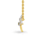 Lab Grown Diamond Necklace 0.07 Carat Round Shape 925 Sterling Silver Gold Plated Star Pendant Necklace