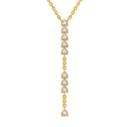 Lab Grown Diamond Necklace 0.11 Carat IGI Certified Round Shape 925 Sterling Silver Yellow Gold Plated Fashion Necklace