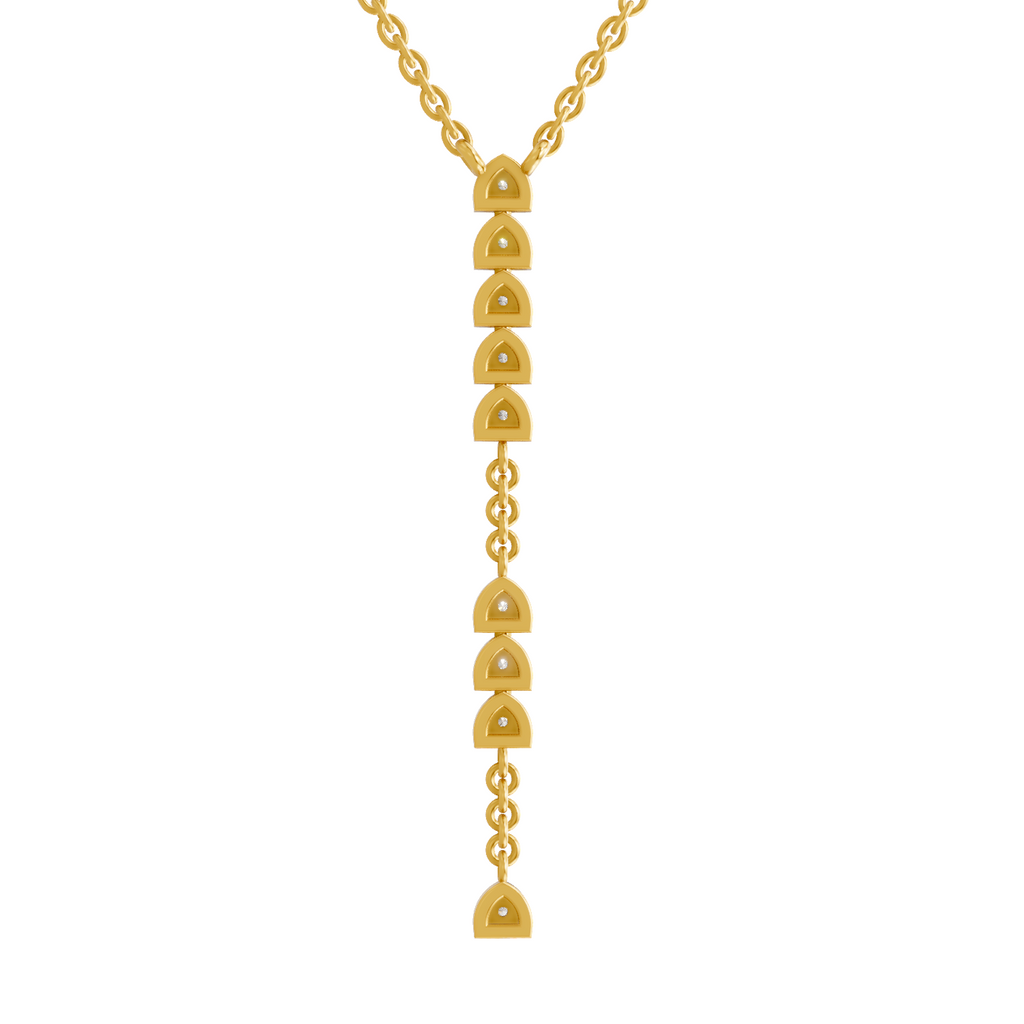 Lab Grown Diamond Necklace 0.11 Carat IGI Certified Round Shape 925 Sterling Silver Yellow Gold Plated Fashion Necklace