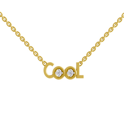 Lab Grown Diamond Necklace 0.07 Carat Round Shape 925 Sterling Silver Yellow Gold Plated Lightning Cool Necklace