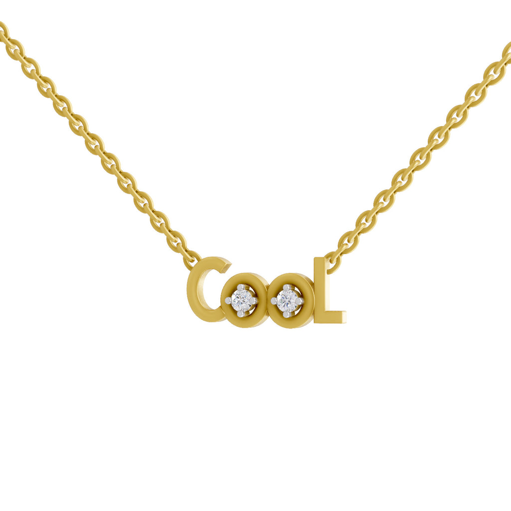 Lab Grown Diamond Necklace 0.07 Carat Round Shape 925 Sterling Silver Yellow Gold Plated Lightning Cool Necklace