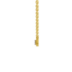 Lab Grown Diamond Necklace 0.07 Carat Round Shape 925 Sterling Silver Yellow Gold Plated Lightning Cool Necklace