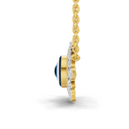 Lab Grown Diamond Necklace 0.88 Carat IGI Certified Round Shape 925 Sterling Silver Yellow Gold Plated Eye of Serenity pendant