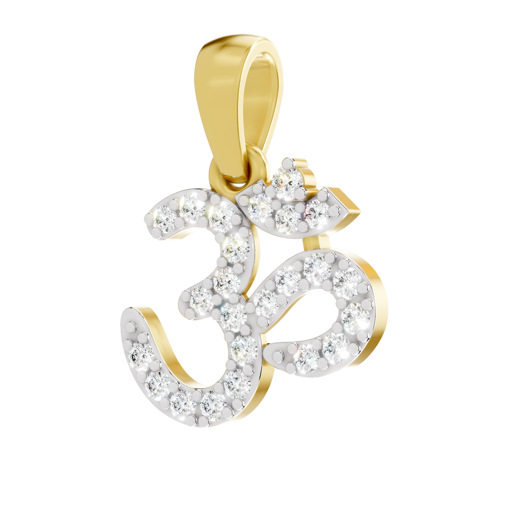 Lab Grown Diamond 0.27CT 925 Sterling Silver Gold Plated Round Shape Pendant