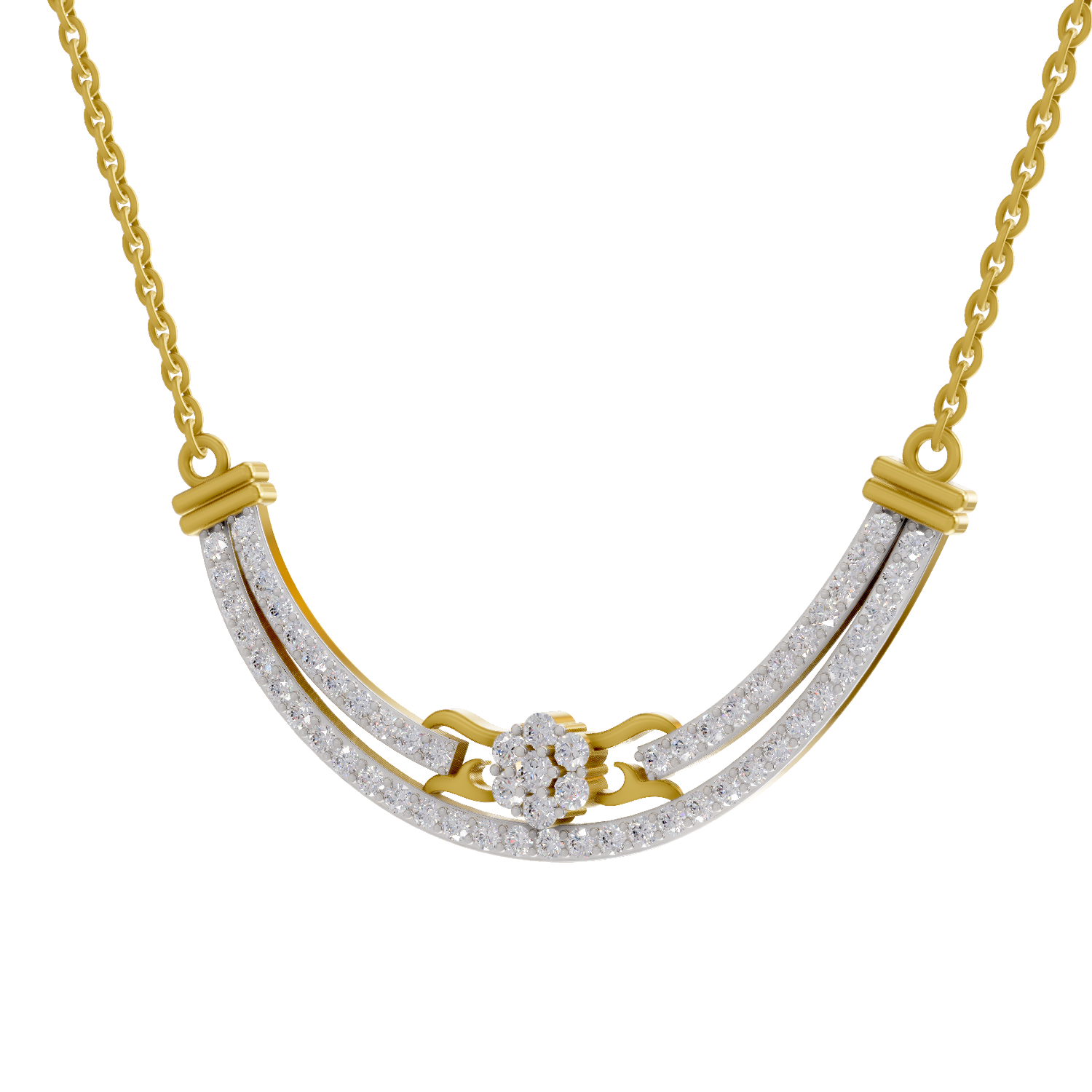 Lab Grown Diamond Necklace 1.36 Carat IGI Certified Round Shape F-G VS Quality| 925 Sterling Silver Yellow Gold Plated Floating Lab Diamond Necklace pendant