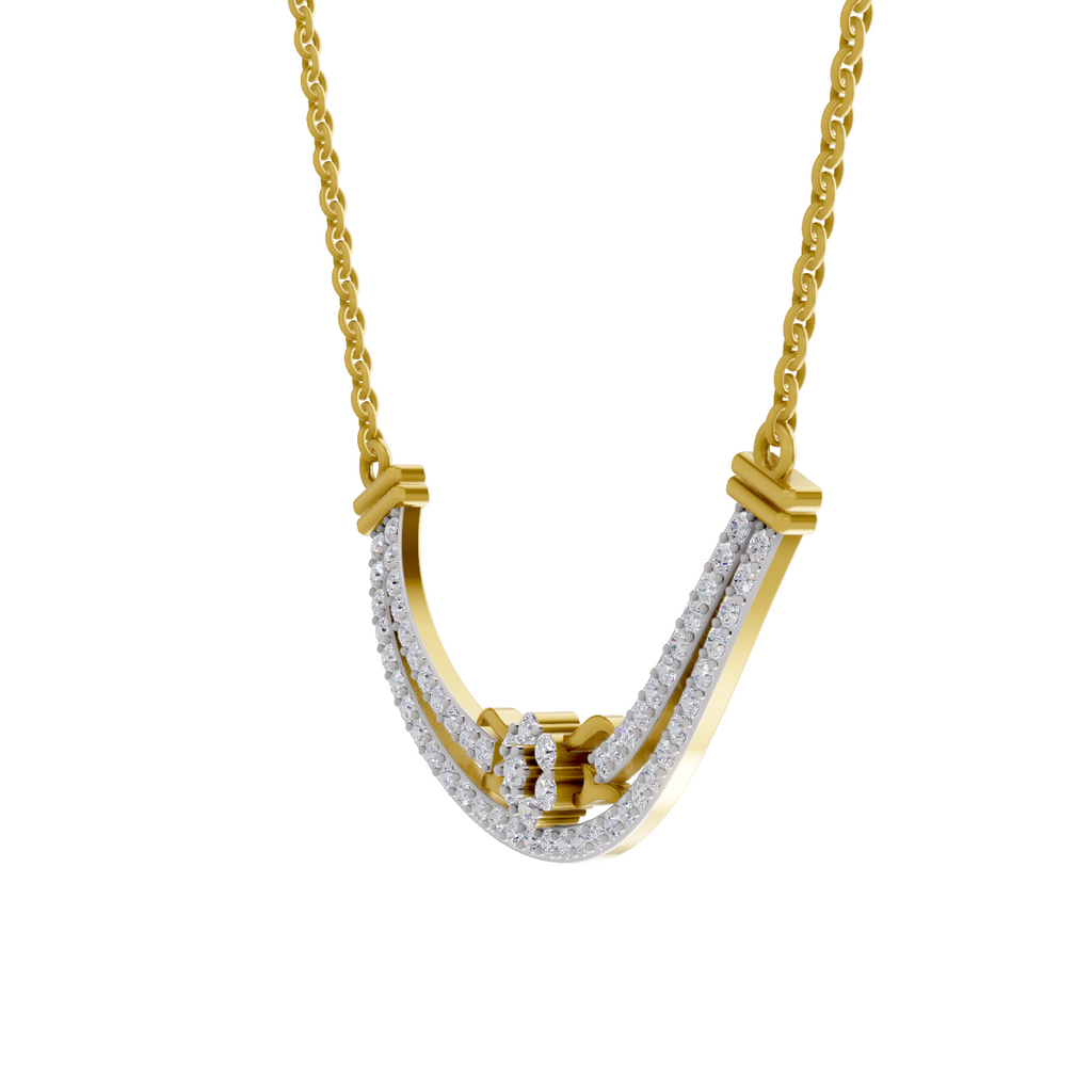 Lab Grown Diamond Necklace 1.36 Carat IGI Certified Round Shape F-G VS Quality| 925 Sterling Silver Yellow Gold Plated Floating Lab Diamond Necklace pendant