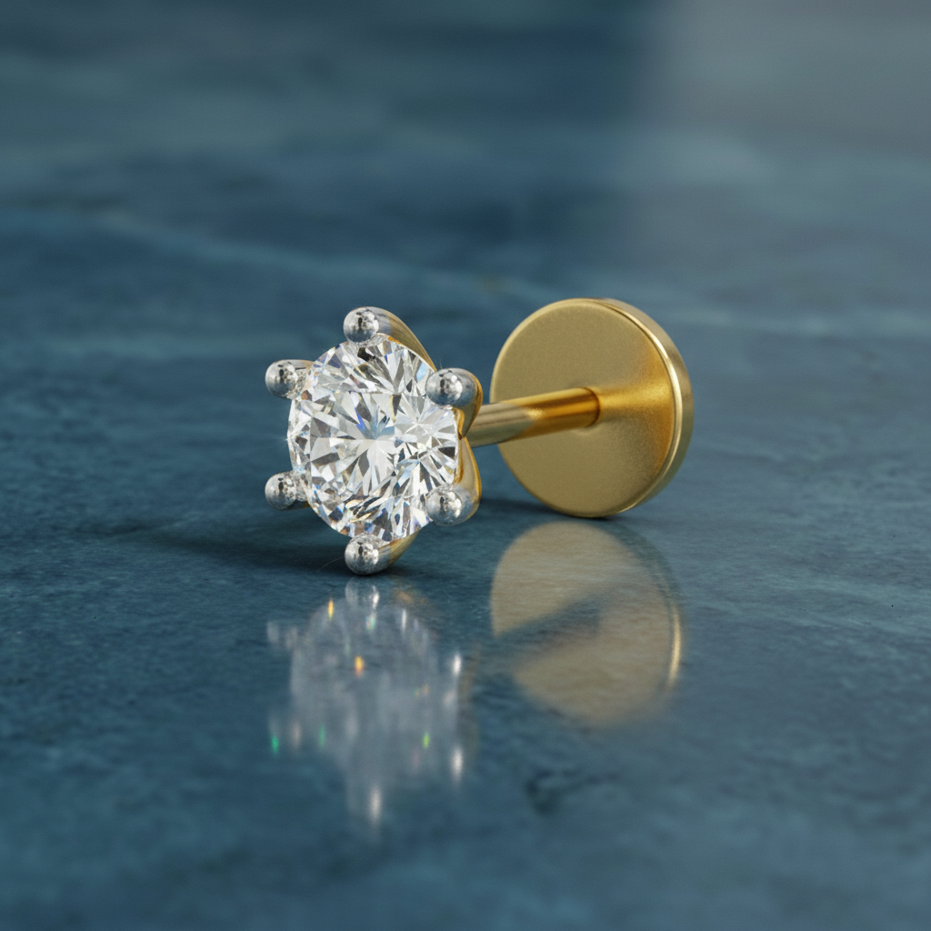 Sparq 0.14ct Minimal Diamond Cluster Stud Nose Pin