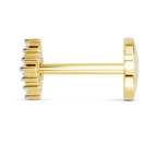 Lab Grown Diamond 0.03CT 925 Sterling Silver Gold Plated Round Shape Nose Pin