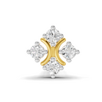 Lab Grown Diamond 0.03CT 925 Sterling Silver Gold Plated Round Shape Nose Pin