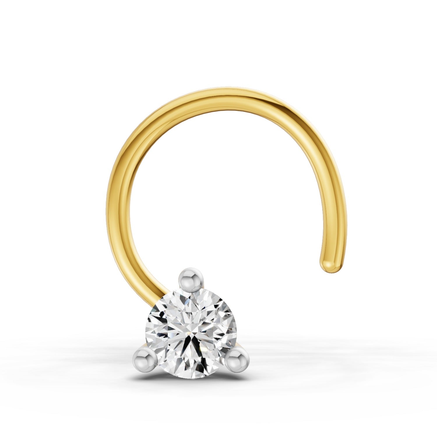 Sparq 0.1ct Solitaire Diamond Wire Nose Pin