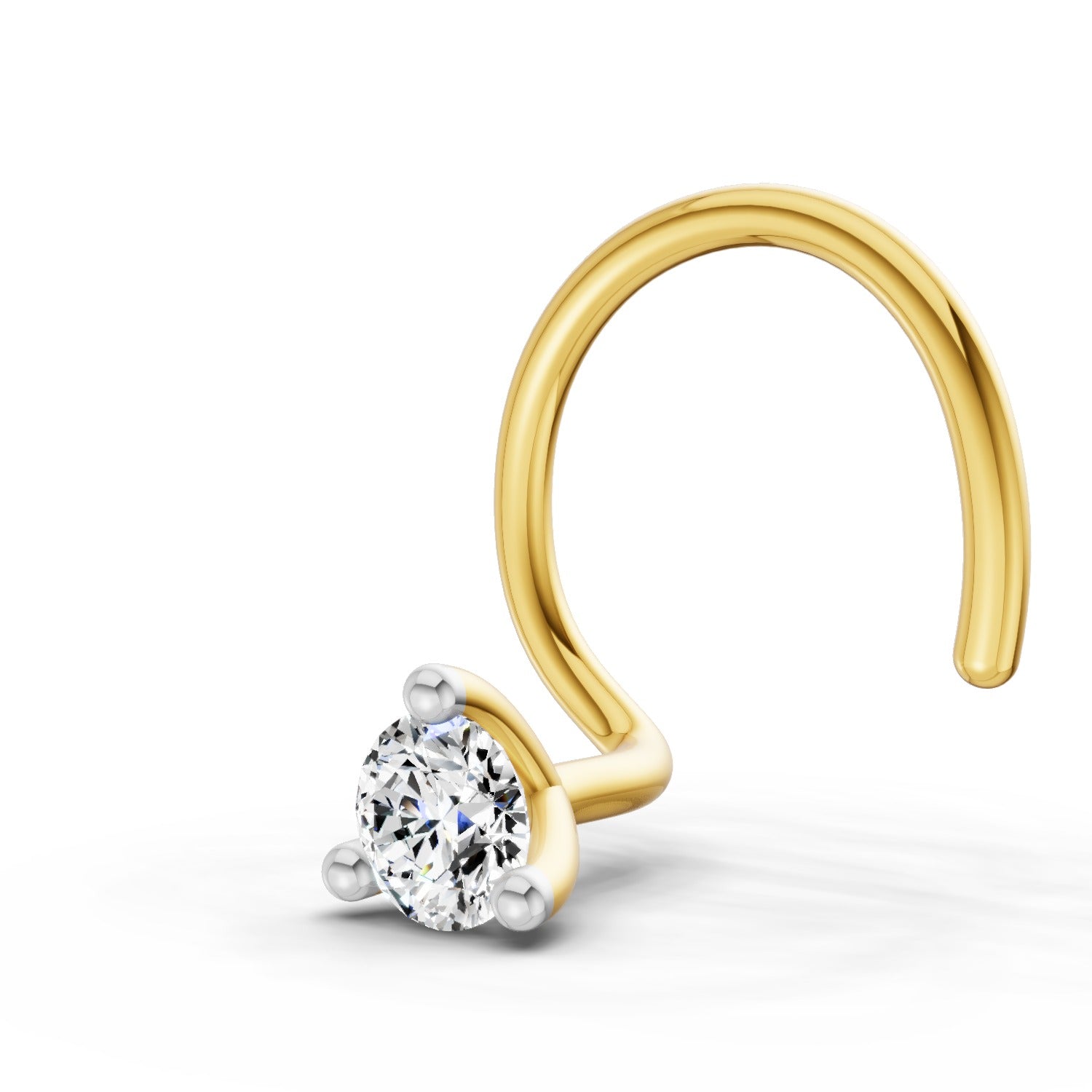 Sparq 0.1ct Solitaire Diamond Wire Nose Pin