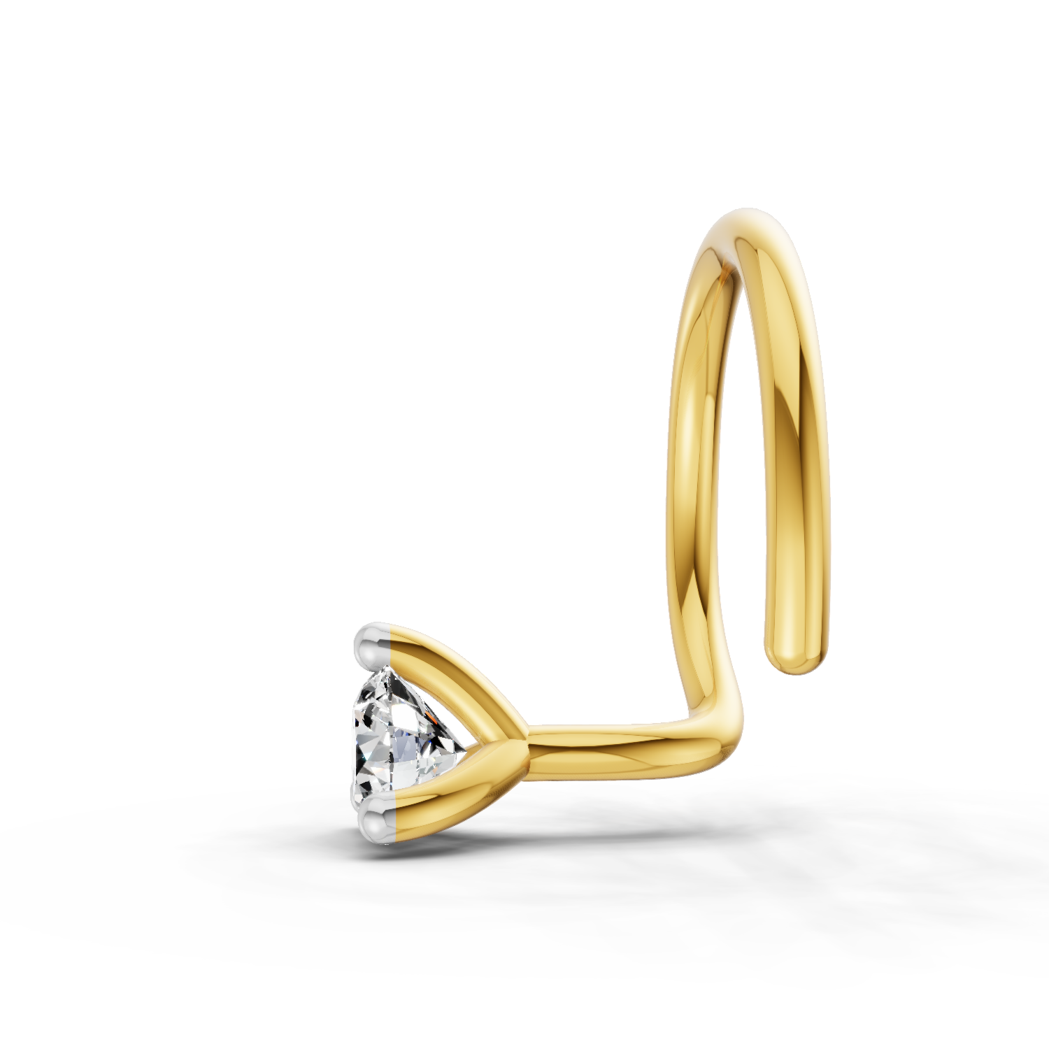Sparq 0.1ct Solitaire Diamond Wire Nose Pin