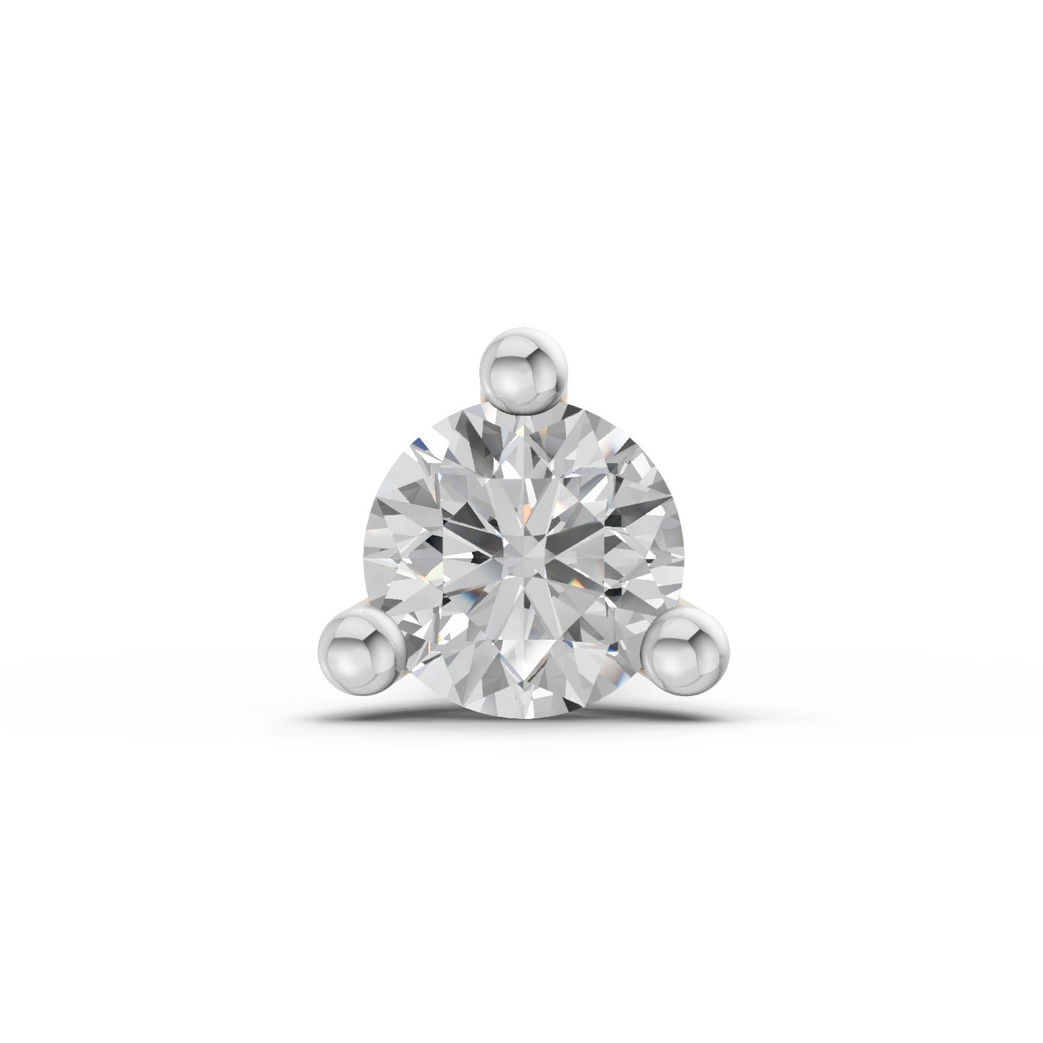 Lab Grown Diamond Nosepin 0.1 Carat IGI Certified Round Shape 925 Sterling Silver Yellow Gold Plated Solitaire Nosepin