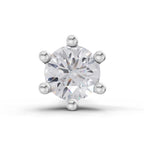 Lab Grown Diamond Nosepin 0.1 Carat IGI Certified Round Shape 925 Sterling Silver Yellow Gold Plated Solitaire Nosepin
