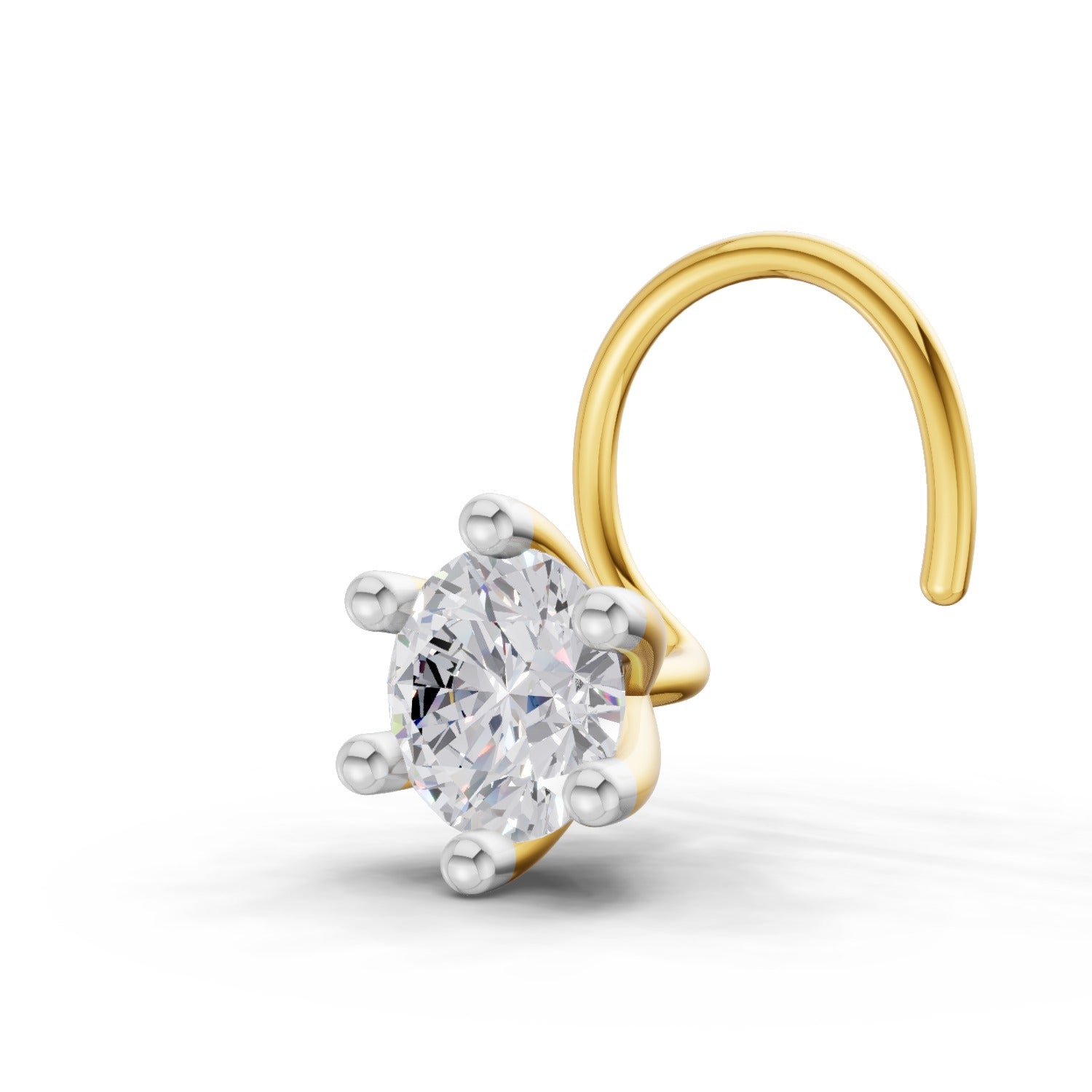 Sparq 0.1ct Solitaire Diamond Wire Nose Pin