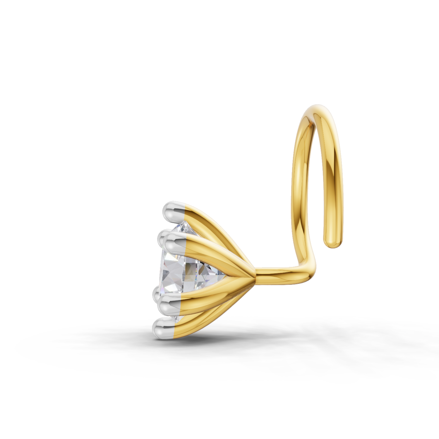 Sparq 0.1ct Solitaire Diamond Wire Nose Pin