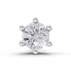 Lab Grown Diamond 0.15CT 925 Sterling Silver Gold Plated Round Shape Nose Pin