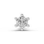 Lab Grown Diamond Nosepin 0.05 Carat Round Shape 925 Sterling Silver Yellow Gold Plated Solitaire Nosepin