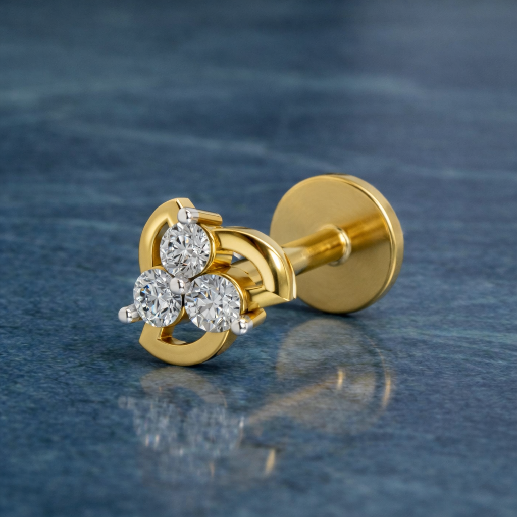 Sparq 0.03ct Everyday Geometric Diamond Stud Nose Pin