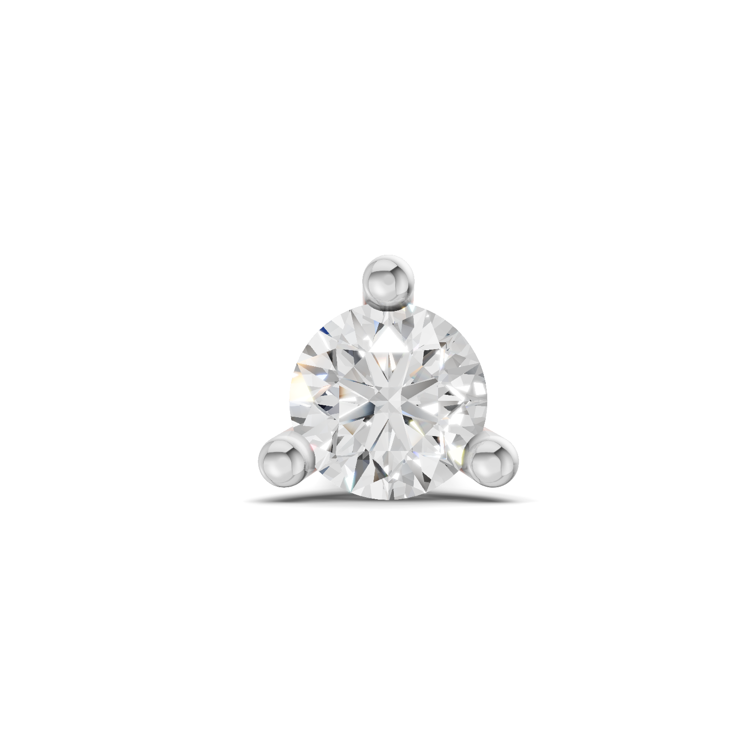 Lab Grown Diamond Nosepin 0.01 Carat Round Shape 925 Sterling Silver Yellow Gold Plated Solitaire Nosepin