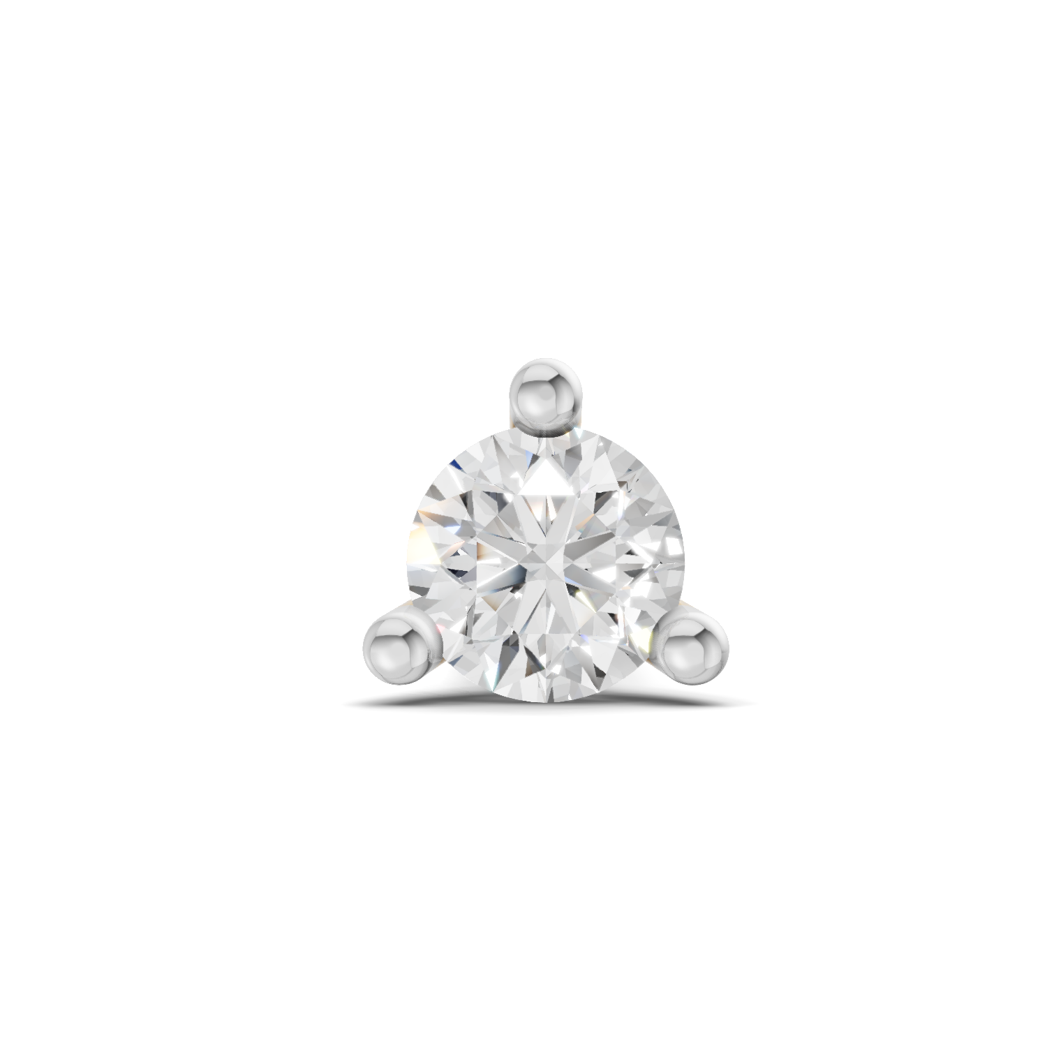 Lab Grown Diamond Nosepin 0.02 Carat Round Shape 925 Sterling Silver Yellow Gold Plated Solitaire Nosepin