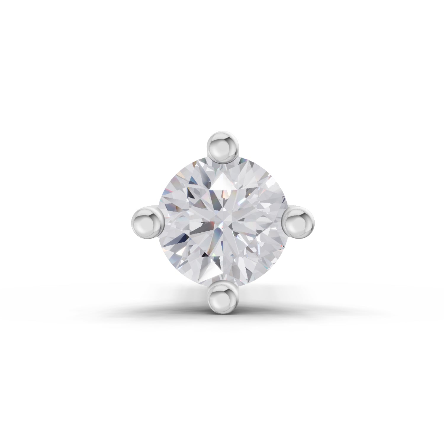Lab Grown Diamond Nosepin 0.05 Carat Pear Shape 925 Sterling Silver Yellow Gold Plated Solitaire Nosepin