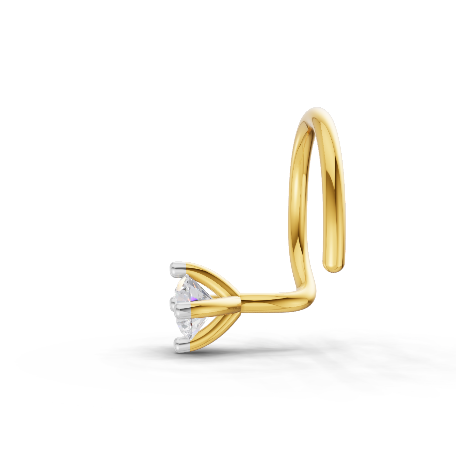 Sparq 0.05ct Solitaire Diamond Wire Nose Pin