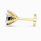 Lab Grown Diamond 0.15CT 925 Sterling Silver Gold Plated Round Shape Nose Pin