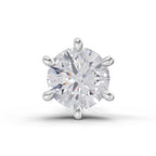 Lab Grown Diamond 0.15CT 925 Sterling Silver Gold Plated Round Shape Nose Pin