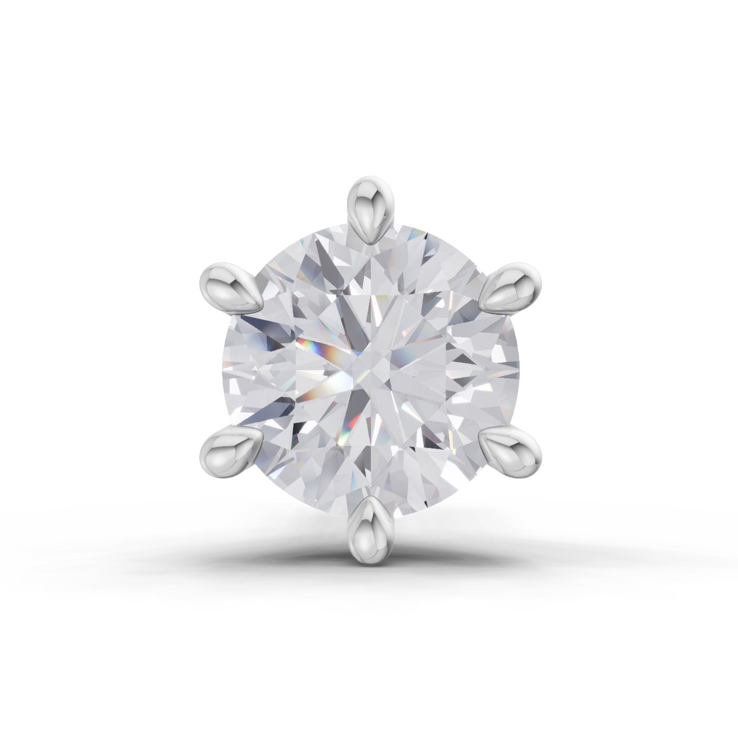 Lab Grown Diamond 0.15CT 925 Sterling Silver Gold Plated Round Shape Nose Pin