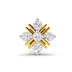 Lab Grown Diamond 0.06CT 925 Sterling Silver Gold Plated Round Shape Nose Pin