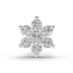Lab Grown Diamond Nosepin 0.11 Carat IGI Certified Pear Shape 925 Sterling Silver Yellow Gold Plated Floral Nosepin