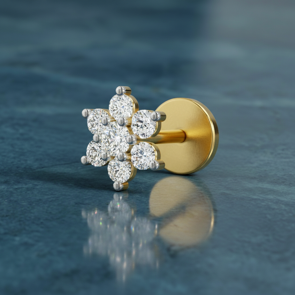 Sparq 0.11ct Minimal Geometric Diamond Stud Nose Pin