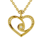 Lab Grown Diamond Pendant Necklace 0.45 Carat IGI Certified Round Shape F-G VS | 925 Sterling Silver Gold Plated Heart Pendant Necklace