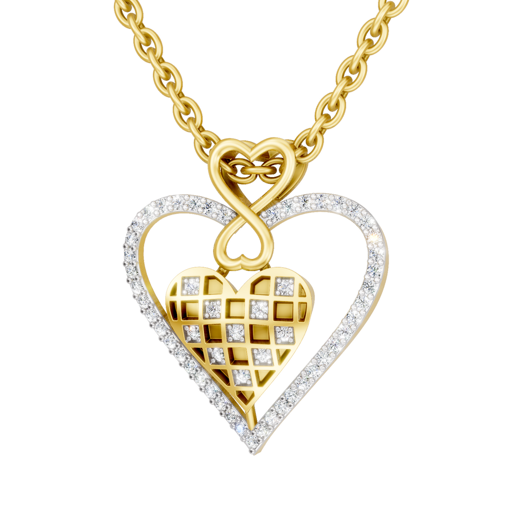 Lab Grown Diamond Pendant Necklace 0.22 Carat IGI Certified Round Shape F-G VS | 925 Sterling Silver Gold Plated Leaf Cluster Diamond Pendant Necklace