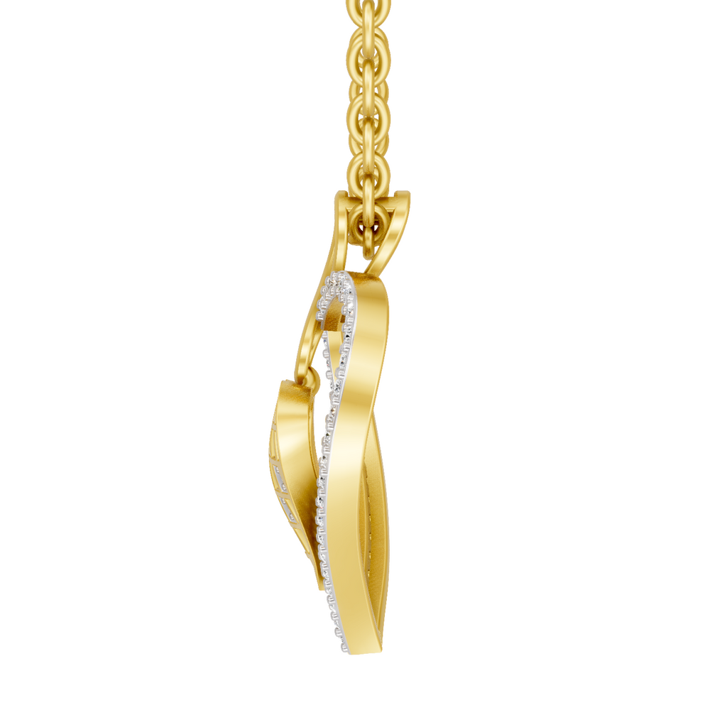 Lab Grown Diamond Pendant Necklace 0.22 Carat IGI Certified Round Shape F-G VS | 925 Sterling Silver Gold Plated Leaf Cluster Diamond Pendant Necklace