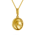 Lab Grown Diamond Pendant Necklace 0.92 Carat IGI Certified Round Shape F-G VS | 925 Sterling Silver Gold Plated Swirl Diamond Pendant Necklace