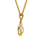 Lab Grown Diamond Pendant 0.29 Carat IGI Certified Round Shape 925 Sterling Silver Yellow Gold Plated Swirl Pendant