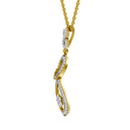 Lab Grown Diamond Pendant Necklace 0.77 Carat IGI Certified Round Shape 925 Sterling Silver Yellow Gold Plated Infinity Bloom Pendant Necklace