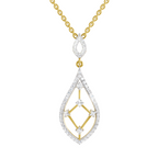 Lab Grown Diamond Pendant Necklace 0.69 Carat IGI Certified Round Shape F-G VS | 925 Sterling Silver Gold Plated Drop Pendant Necklace