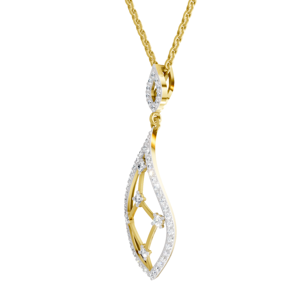 Lab Grown Diamond Pendant Necklace 0.69 Carat IGI Certified Round Shape F-G VS | 925 Sterling Silver Gold Plated Drop Pendant Necklace